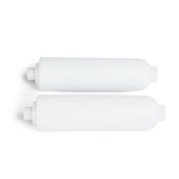 Great Value RV Water Filter 2 Pack for RV/Marine/Camping/Garden/Bathtub Use, F200-2, Activated Carbon Block, White