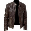 PU Leather Jacket Slim Leather Jacket Pi-Mart