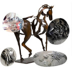 Statue Adonis Courtyard Metal Horse Lootquake LLC