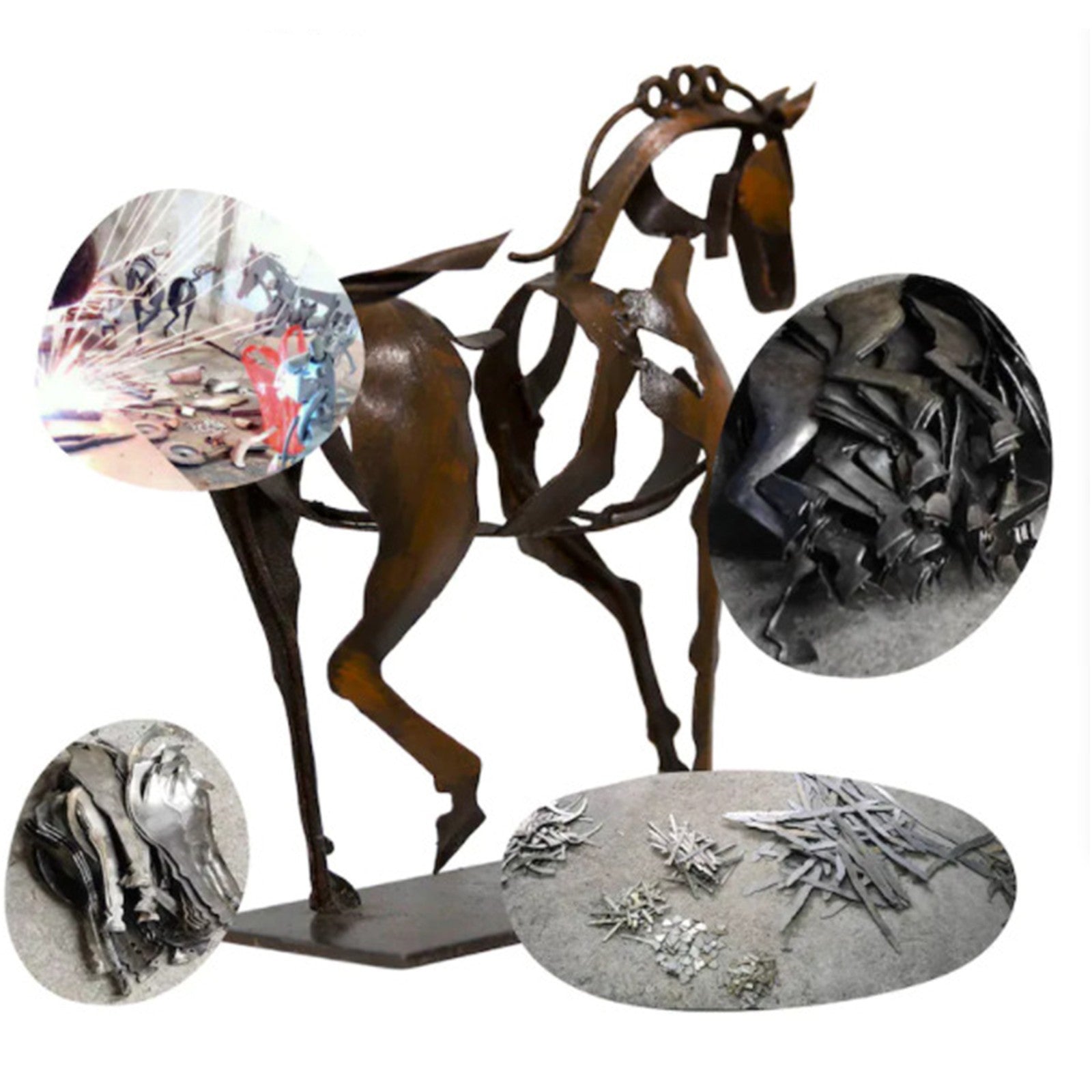 Statue Adonis Courtyard Metal Horse Lootquake LLC
