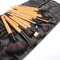 Shadowing 24 Makeup Brushes Set, Brownnatural Wood Pi-Mart