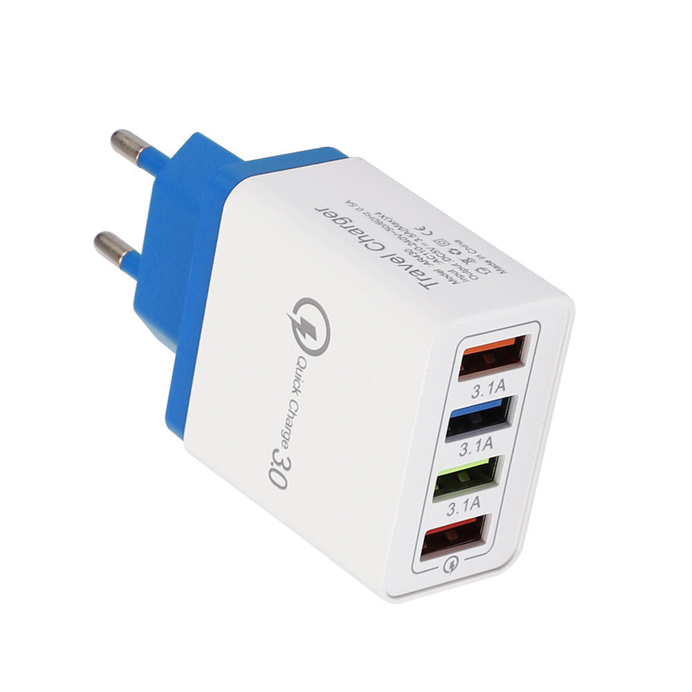 USB Charger Quick Charge 3.0 4 Phone Adapter For Tablet Portable Wall Mobile Charger Fast Charger Pi-Mart