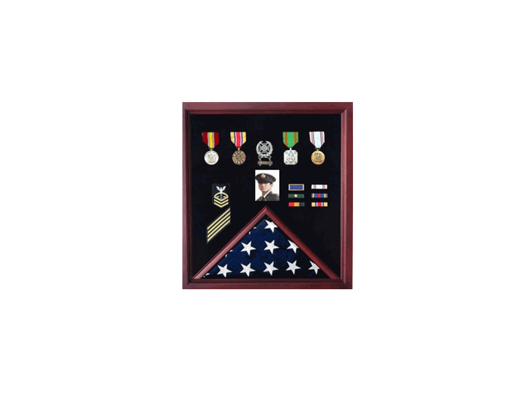 4 x 6 Flag Display Case Combination For Medals Photos - Cherry The Military Gift Store