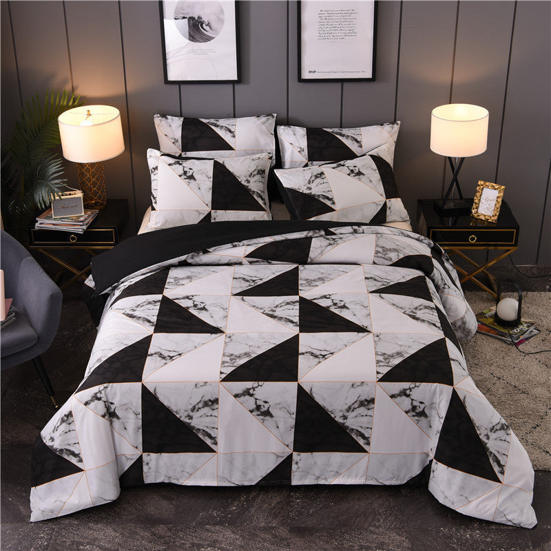 Home textile marbled black and white duvet cover bedding Pi-Mart