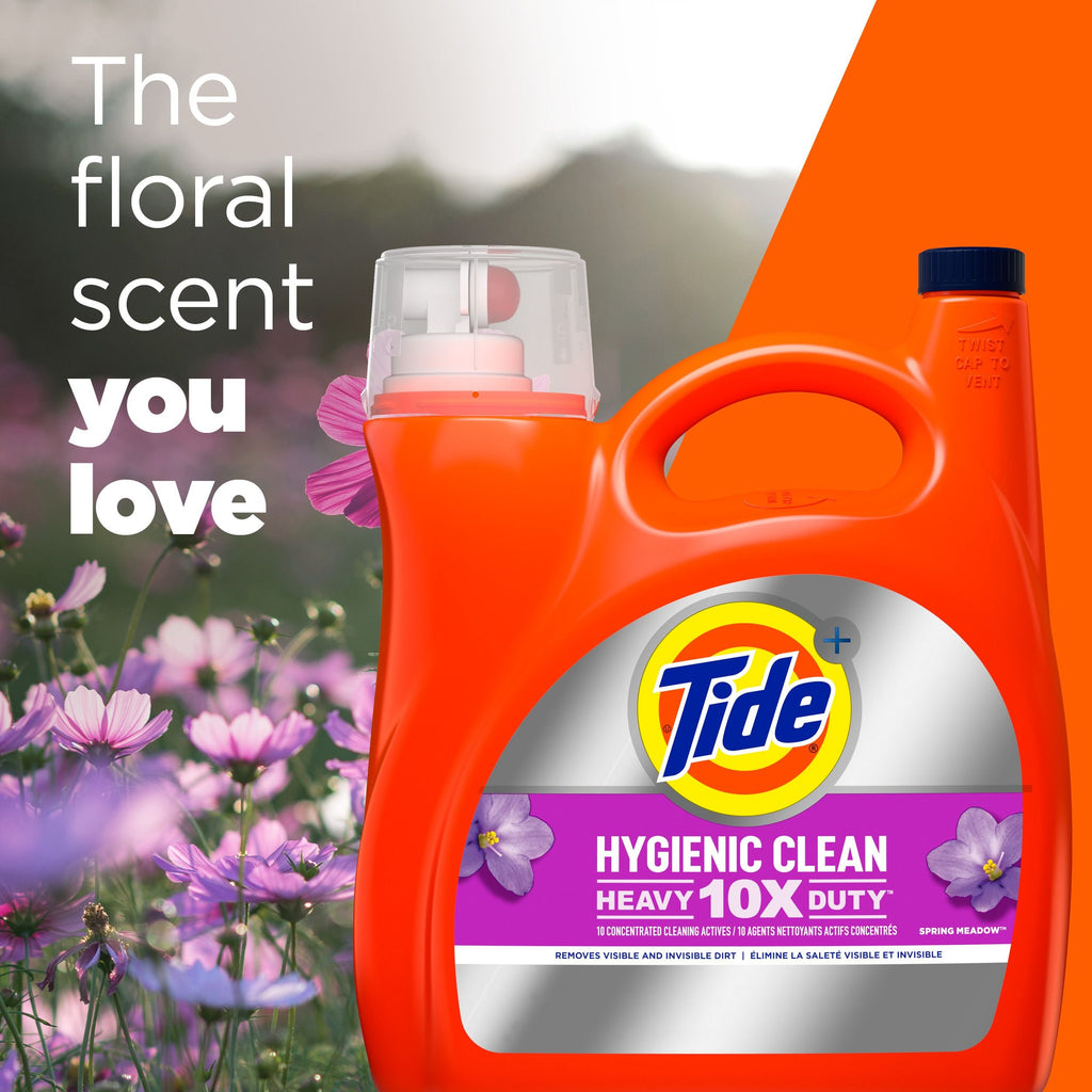Tide Hygienic Clean Heavy 10x Duty Liquid Laundry Detergent Spring Meadow; 100 Loads 154 fl oz EasyOptionXY LLC