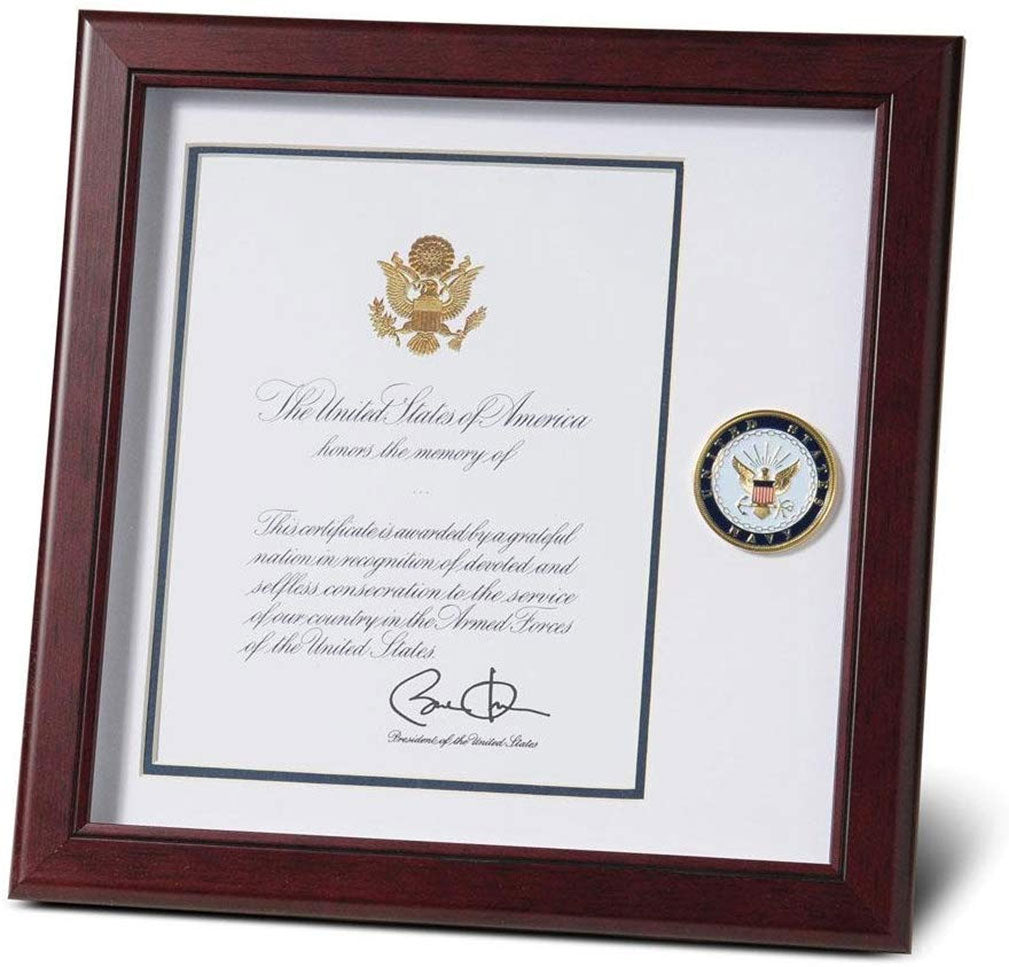 US Navy Presidential Memorial Certificate 8 x 10 Frame The Military Gift Store