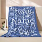 1pc Custom Name Blanket Multicolor Pattern Soft Nap Blanket Four Seasons Office Chair Flannel Blanket Gift Blanket
