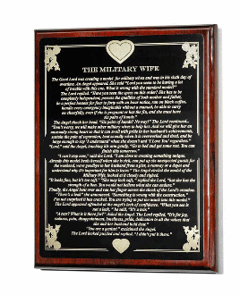 Military Wife Engraved Plate Plaque The Military Gift Store
