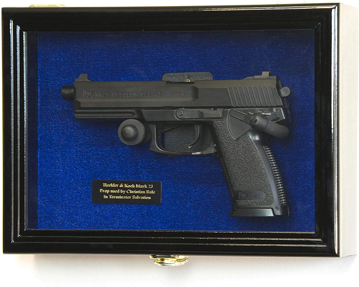 Single Pistol Display Case Wall Mount Solid Hardwood Cabinet Gun Holder The Military Gift Store