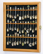 36 Spoon Display Case Rack Cabinet Holder Wall Mounted -Oak Finish The Military Gift Store