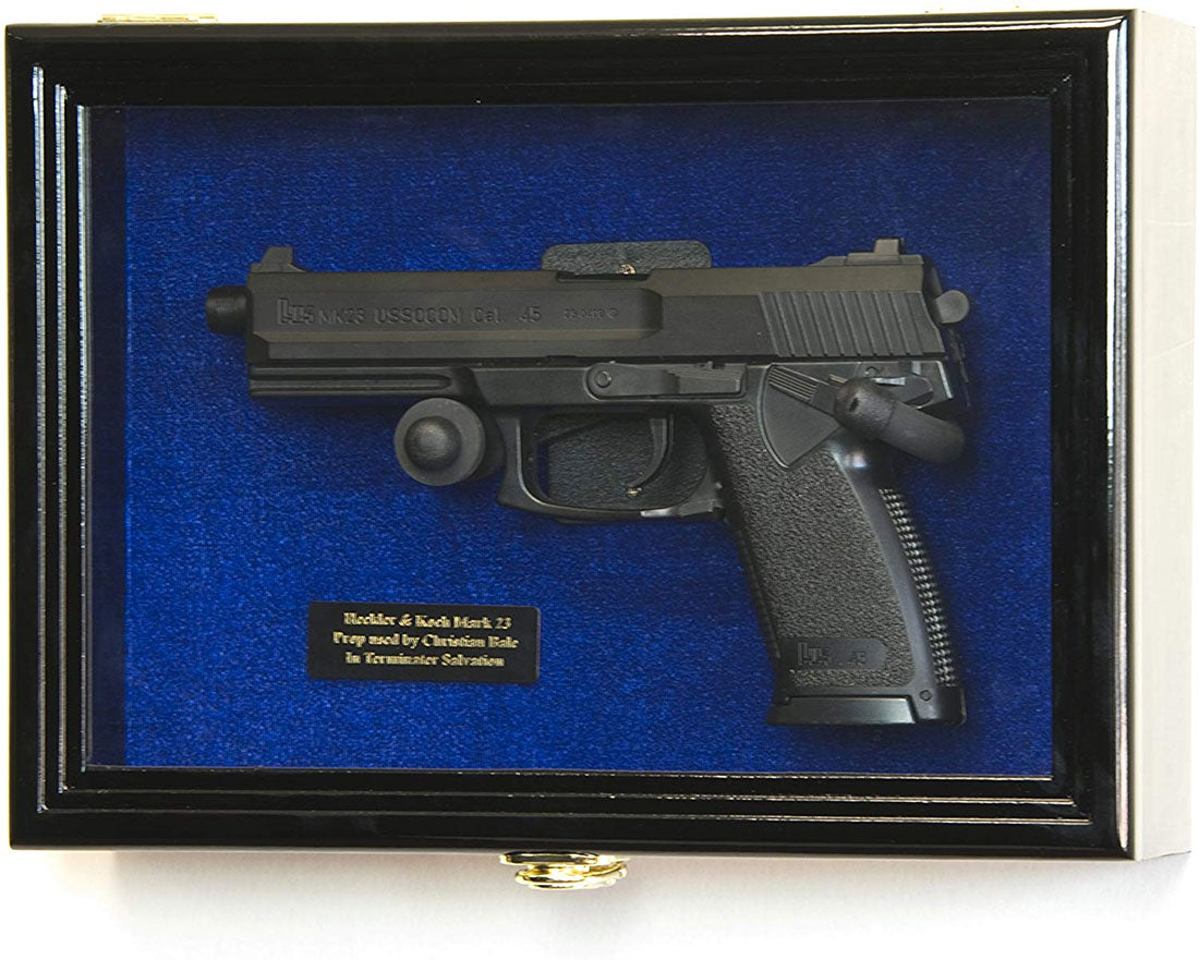 Single Pistol Display Case Wall Mount Solid Hardwood Cabinet Gun Holder The Military Gift Store