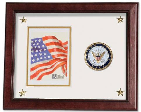 Flag Connections U.S. Navy Picture Frame with Medallion and Stars - 5 x 7 inch The Military Gift Store