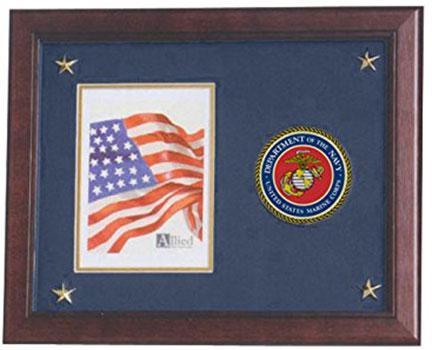 Flags Connections U.S. Marine Corps Picture Frame with Medallion and Stars - 5 x 7 inch The Military Gift Store