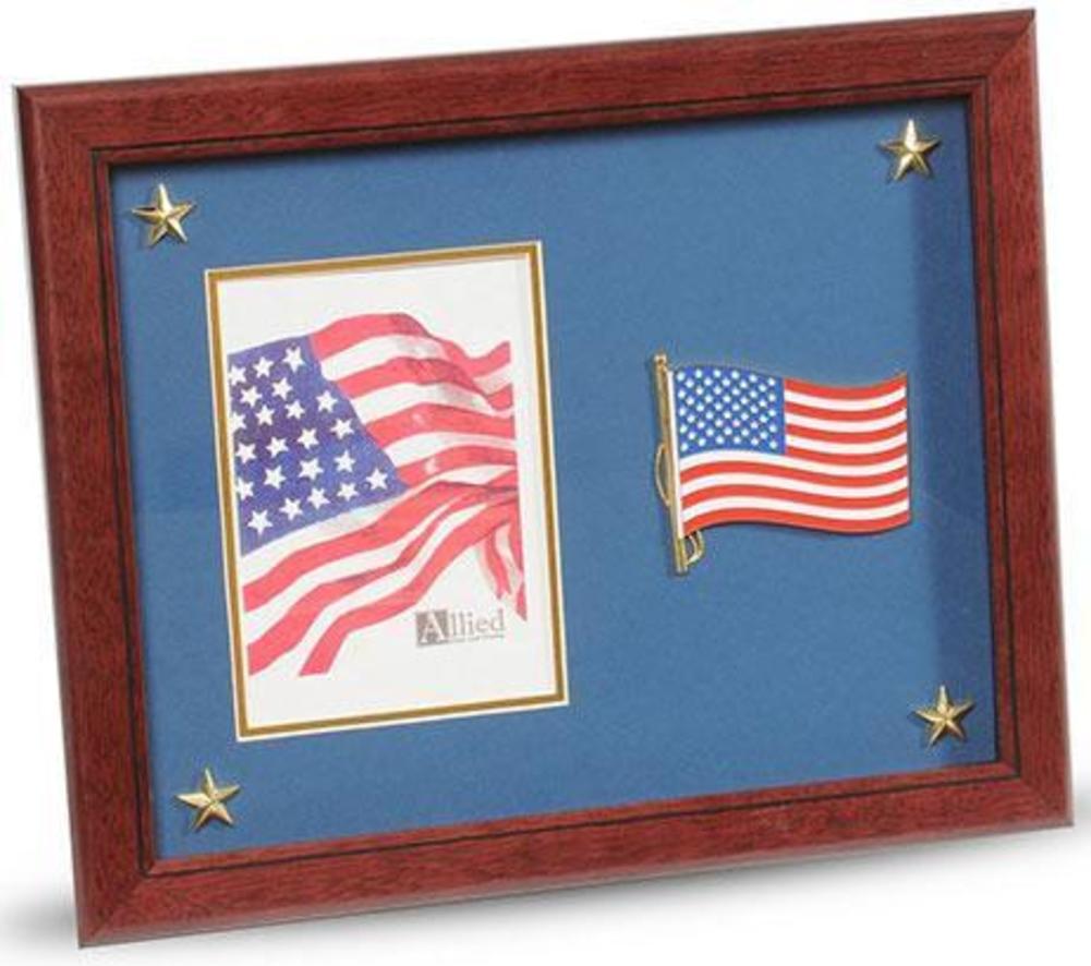 Flag Connections American Flag Medallion Picture Frame with Stars, 5 by 7-Inch. The Military Gift Store