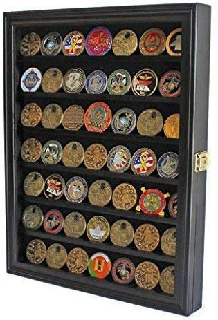 Lockable Military Challenge Coin Casino Poker Chip Display Case The Military Gift Store