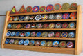 Flag Connections 5 Rows Challenge Coin Holder Display Stand, Solid Wood The Military Gift Store