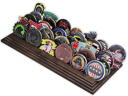5 Row Challenge Coin Holder - Military Coin Display Stand The Military Gift Store