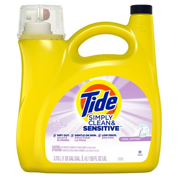 Tide Simply Cool Cotton Liquid Laundry Detergent; 89 Loads 128 fl oz