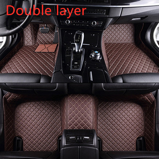Fully Surrounded Car Leather Floor Mat Pad All Weather Protection Pi-Mart