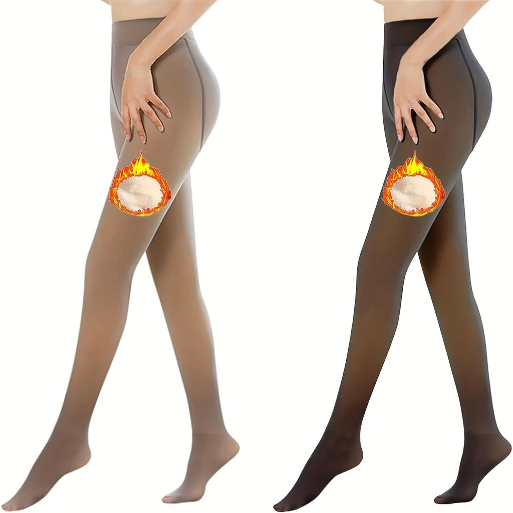 1pairsWomen's winter thick skin leggings; Warm one slim body socks with feet;