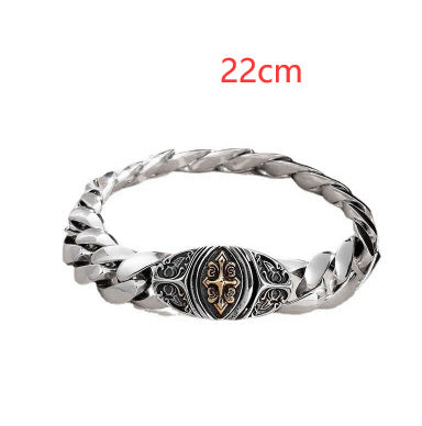 Men's And Women's Fashion Sterling Silver Cross Bracelet