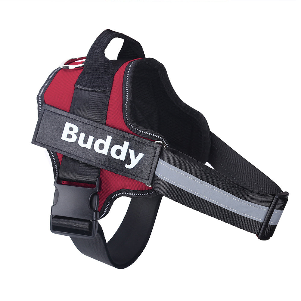 Personalized Dog Harness NO PULL Reflective Breathable Adjustable Pet Harness Vest For Small Large Dog Custom Patch Pet Supplies Pi-Mart