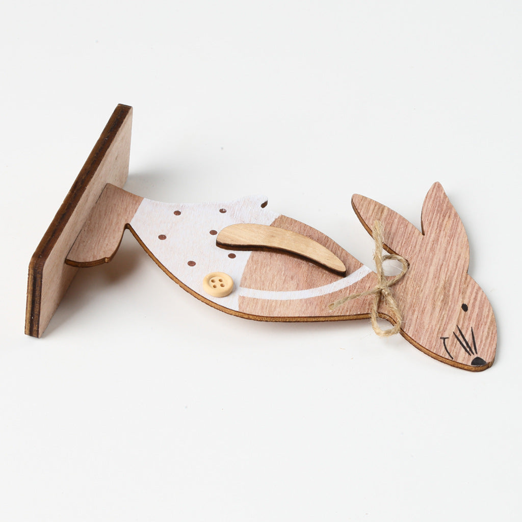 Creative Easter Bunny Woodwork Desktop Decoration Pi-Mart