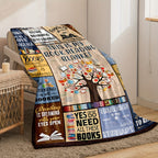 1pc Book Printed Blanket Bookworm, Book Manager, Gift Blanket For Reading Lovers, Home Casual Throw Blanket, Soft Warm Couch Blanket, Bed, Office Lunch Break Blanket, Multi-purpose Blanket For Camping Travel Lootquake LLC