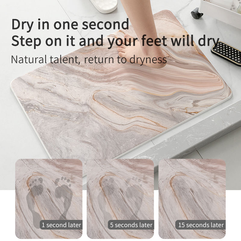 Marble Bathroom Super Absorbent Floor Mats Pi-Mart