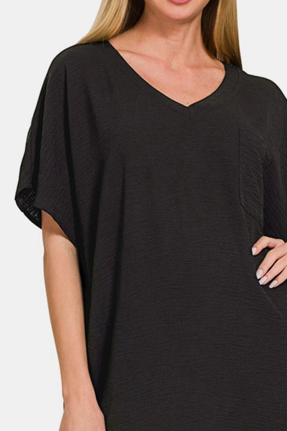 V-Neck Tee Dress with Pockets For Women – V-Neck Casual Dress, Tee Dress with Pockets, Comfortable V-Neck Dress, Pocketed Tee Dress, Casual Chic Dress, Easygoing V-Neck Dress Stevvex