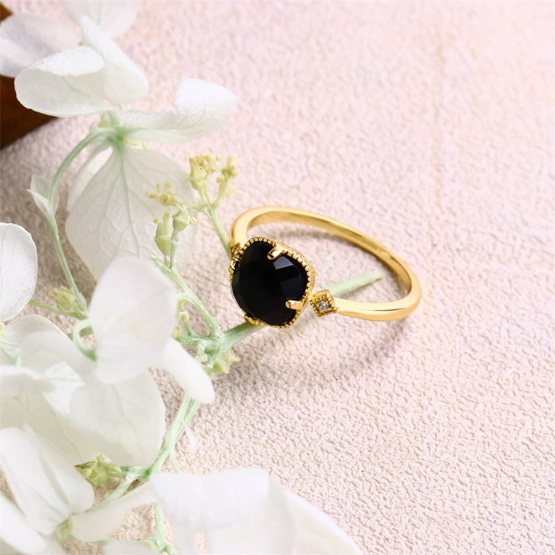 Japanese Light Jewelry Retro Natural Gem Ring Pi-Mart