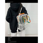 Waterproof PVC Backpack Purse with Clear Design, Durable and Stylish, Perfect for Travel, School, and Everyday Use School Bag Summer Waterproof PVC Beach Bag - SJB-DIAMOND ELITES