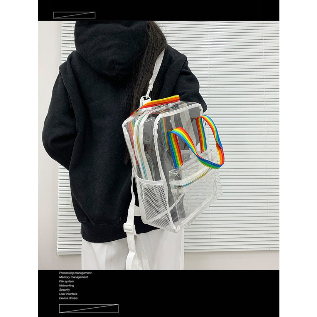 Waterproof PVC Backpack Purse with Clear Design, Durable and Stylish, Perfect for Travel, School, and Everyday Use School Bag Summer Waterproof PVC Beach Bag - SJB-DIAMOND ELITES