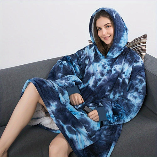 1pc Wearable Blanket Hoodie, Oversized Sherpa Hooded As Birthday Gifts For Mom Women Girlfriend Men, Cozy Sweatshirt With Giant Pocket Lootquake LLC
