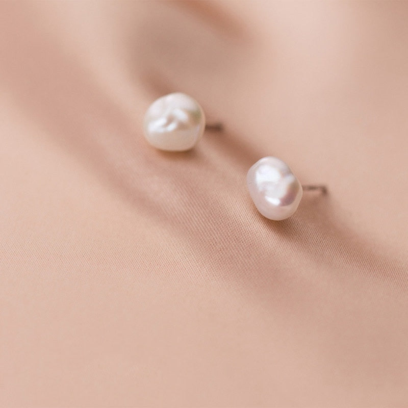 Baroque Pearl Stud Earrings Pi-Mart