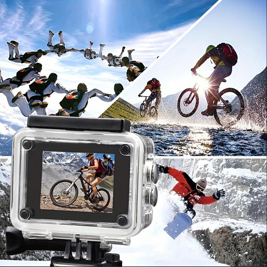 4K 30FPS 12MP Action Camera - Full HD Wifi Connected Sports Camera - Outdoor Cycling Diving HD Camera With 32G Card Lootquake LLC