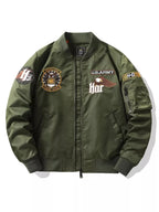 Embroidered Plus Size Bomber Jacket THRIXINE