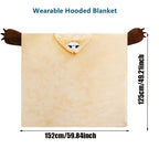 1pc Adorable Sloth Wearable Hooded Blanket - Ultra Soft, Cute, Warm, Fluffy, and Cozy - Perfect Gift for Women, 150x130cm, Highland Cow Design, Cat Pattern Lootquake LLC