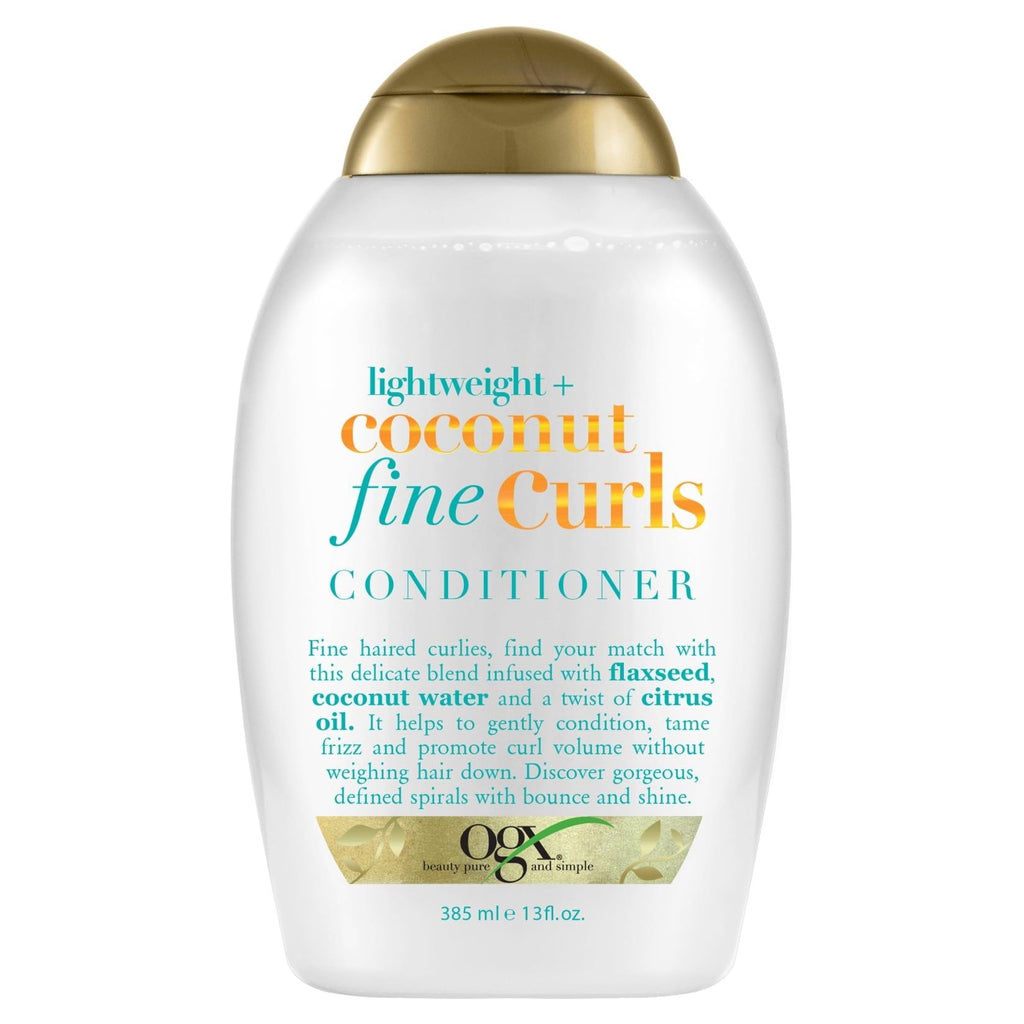 OGX Lightweight + Coconut Fine Curls Conditioner, Lightweight, Coconut Water Conditioner, 13 fl. oz. - SJB-DIAMOND ELITES