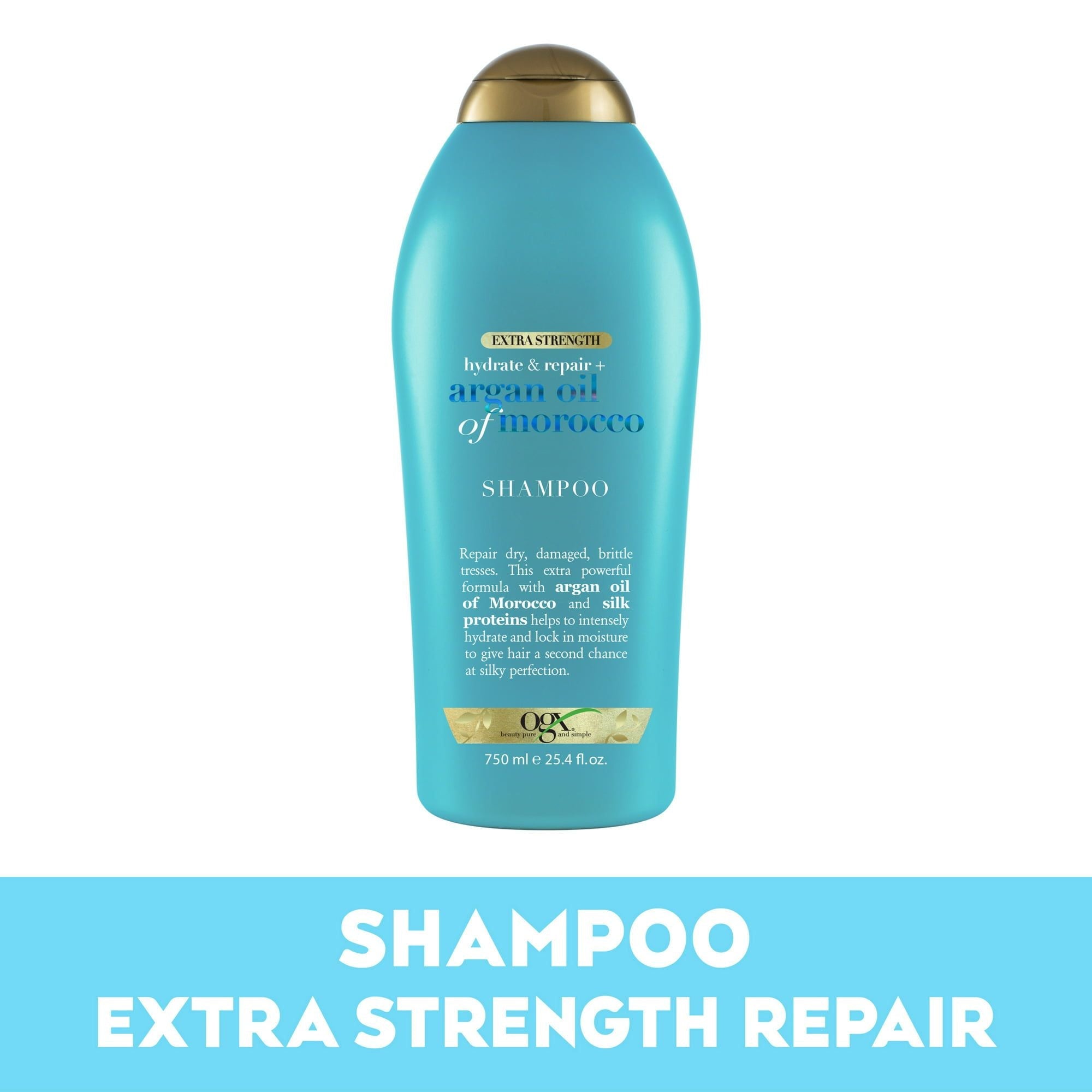 OGX Extra Strength Hydrate & Repair + Argan Oil of Morocco Nourishing Daily Shampoo, 25.4 fl oz - SJB-DIAMOND ELITES