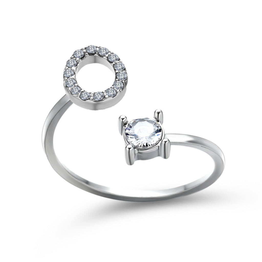 Adjustable 26 Initial Letter Ring Fashion Jewelry For Women Simple Elegant Jewelry Pi-Mart