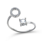 Adjustable 26 Initial Letter Ring Fashion Jewelry For Women Simple Elegant Jewelry Pi-Mart