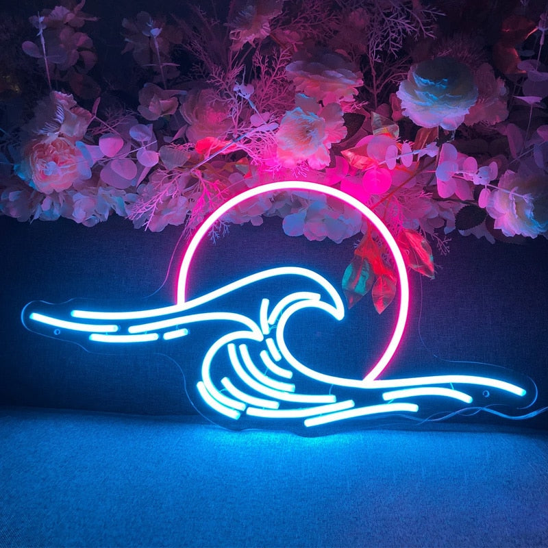 Neon Sign Mountain and Flow Water Led Lamp Pi-Mart