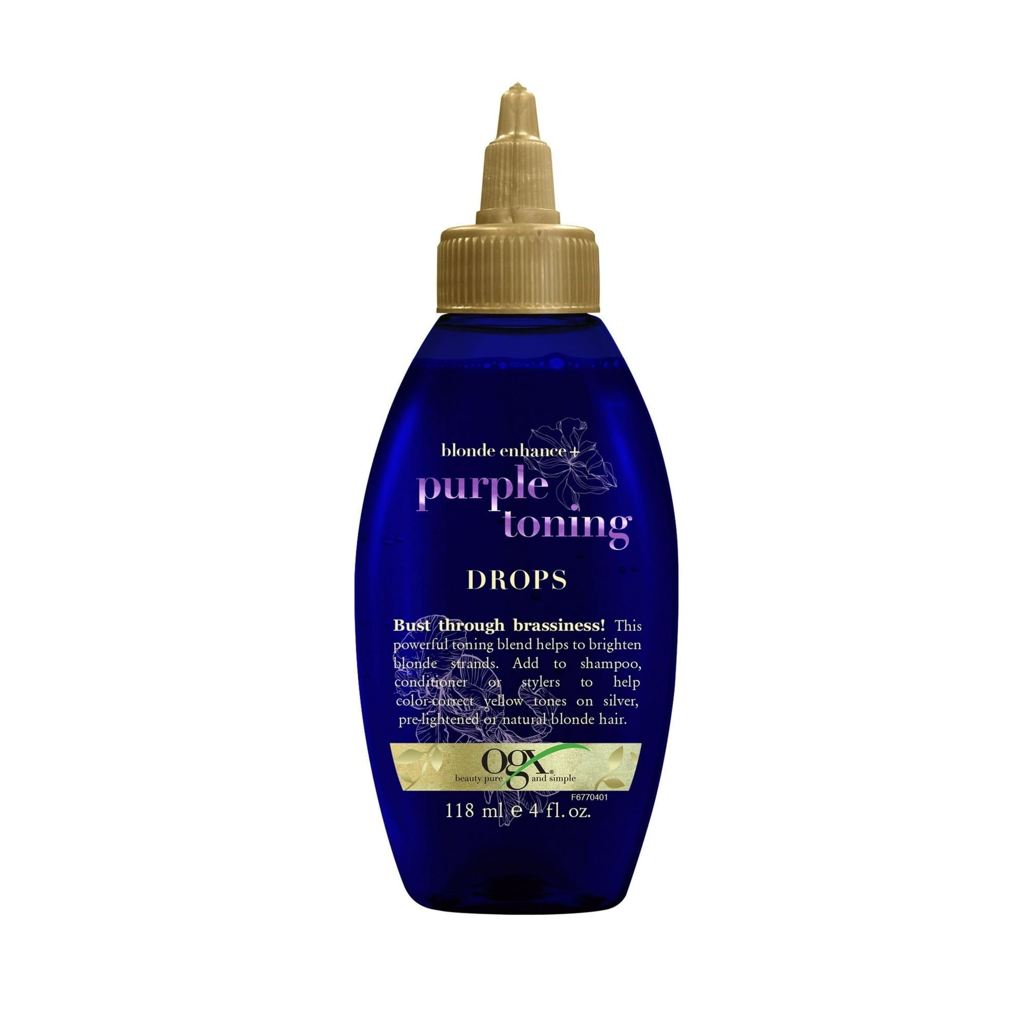 OGX Blonde Enhanced + Purple Toning Drops Pre-Lightened, Natural Blonde Hair Color Protection Keratin Treatment 4 fl oz EasyOptionXY LLC