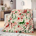 1pc Christmas Throw Blanket - Reindeer and Christmas Trees Printed, Soft, Cozy, Holiday-Themed, Versatile Throw for Couch, Bed, Sofa, Office, Camping, Indoor and Outdoor Use Lootquake LLC
