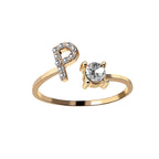 Adjustable 26 Initial Letter Ring Fashion Jewelry For Women Simple Elegant Jewelry Pi-Mart