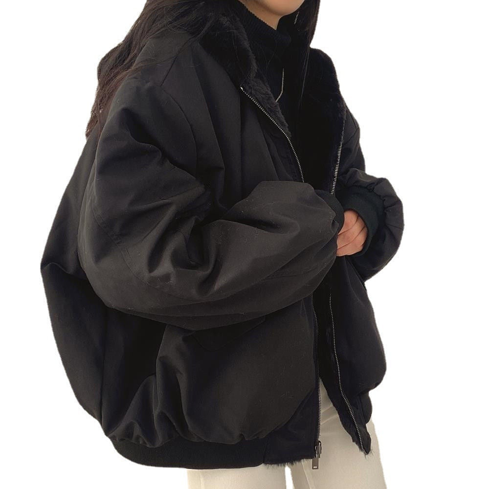 Simple, Loose And Thickened Cotton Coat On Both Sides Pi-Mart