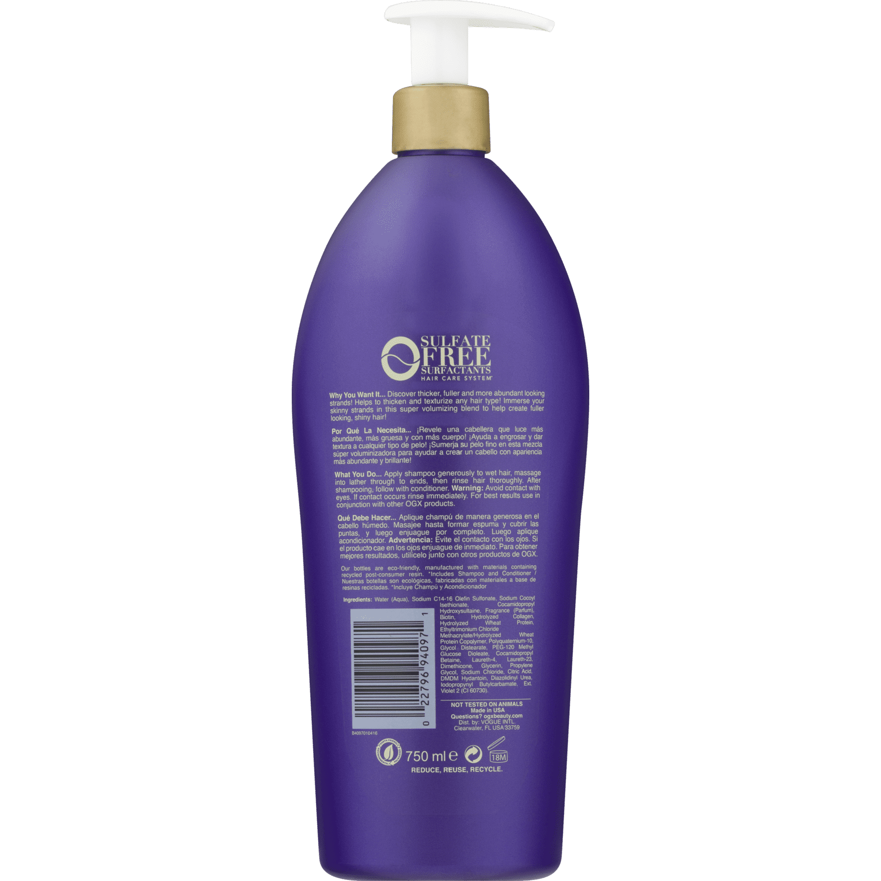 OGX Thick & Full + Biotin & Collagen Shampoo, 25.4 fl oz EasyOptionXY LLC