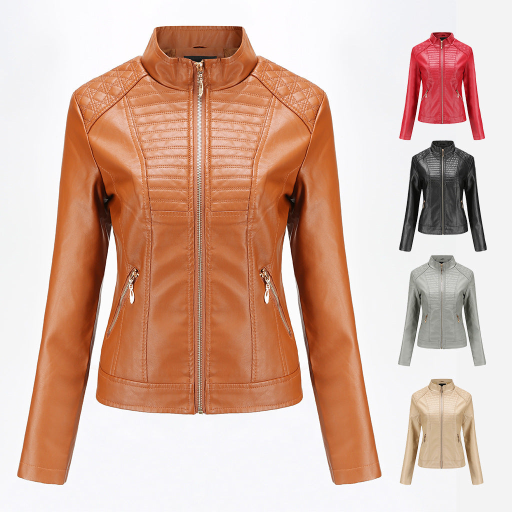 Women's motorcycle leather jacket Pi-Mart