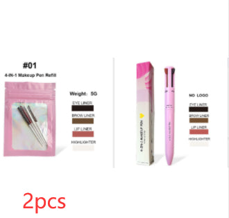 Four-in-one Cosmetic Brush Four-color Highlight Lip Liner Eyeliner Eyebrow Pencil Pi-Mart